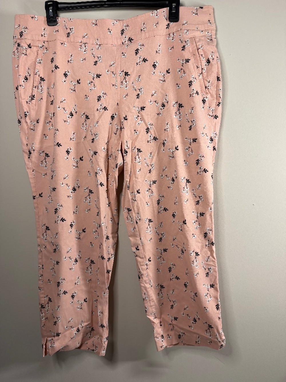 Lane Bryant Allie Pink Floral Pull-On Ankle Pants Size- 24R